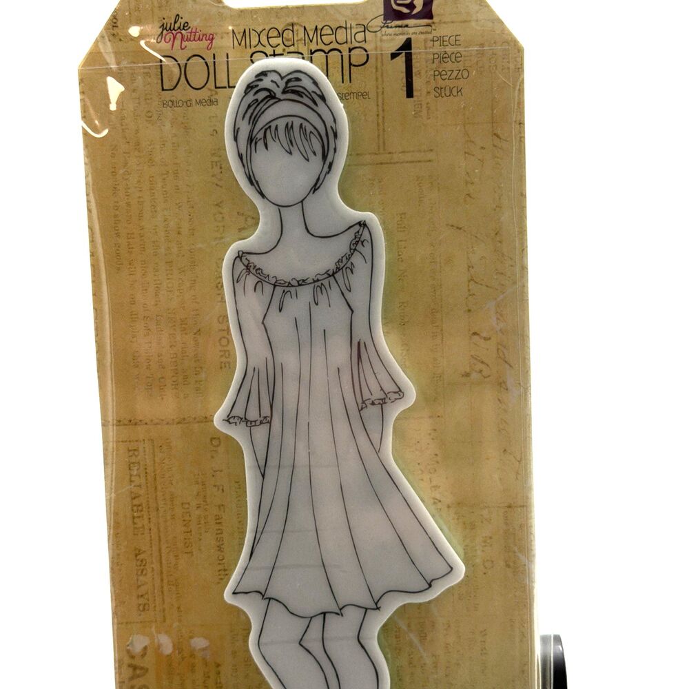 PRIMA Julie Nutting Cling Stamps Rare Girl with Peasant Dress  #910181